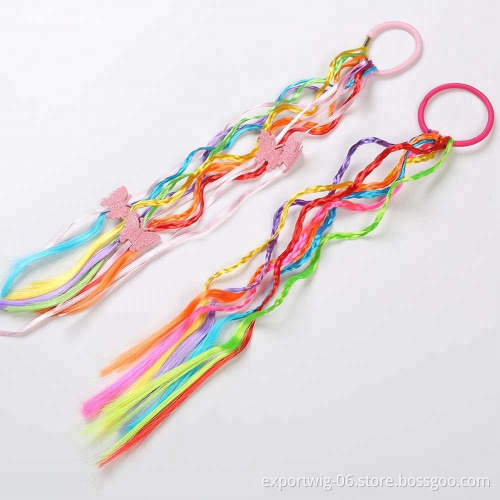 Kids Handmade Wig Elastic Hair Band Flowers Rubber Band Hair Accessories Headdress Headwear Girls Headband